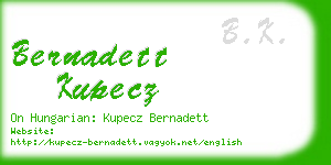 bernadett kupecz business card